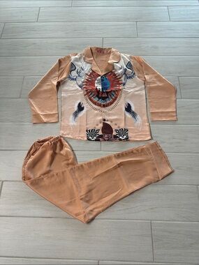 Print of patterns striped  pajamas sets